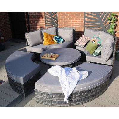 Table à manger réglable canapé tissé en écorce pour meubles de lit en plein air par AJUNION