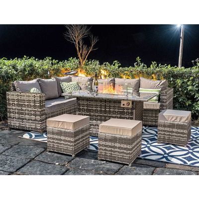 L96xW49xH35cm Taille du banc Salon d'angle sectionnel moderne Meubles de patio avec foyer
