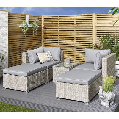 5 pièces canapé extérieur modulaire en rotin de vigne de style moderne L70xW40xH39cm Taille de table