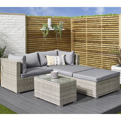 5 pièces canapé extérieur modulaire en rotin de vigne de style moderne L70xW40xH39cm Taille de table