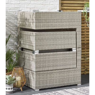 5 pièces canapé extérieur modulaire en rotin de vigne de style moderne L70xW40xH39cm Taille de table