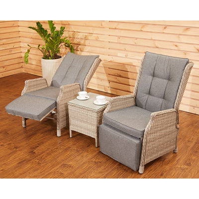 Sofa de jardin à dossier réglable AJUNION Meubles de patio en rotin de cire avec table de côté