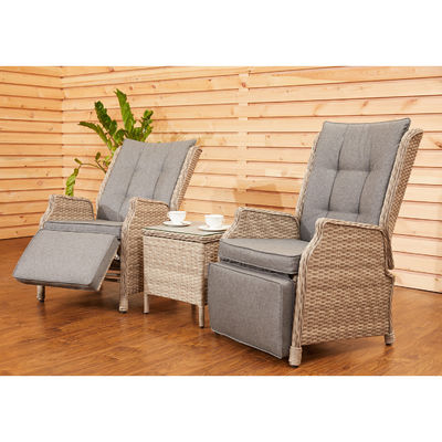 Sofa de jardin à dossier réglable AJUNION Meubles de patio en rotin de cire avec table de côté