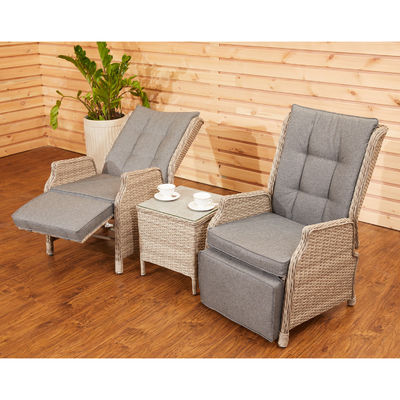 Sofa de jardin à dossier réglable AJUNION Meubles de patio en rotin de cire avec table de côté