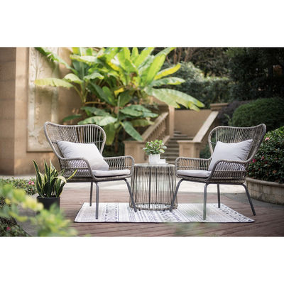 Moderne design AJUNION 2 sièges chaise en rotin de vigne pour le bistrot ensemble meubles de piscine