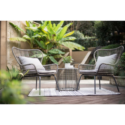 Moderne design AJUNION 2 sièges chaise en rotin de vigne pour le bistrot ensemble meubles de piscine