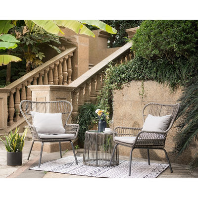 Moderne design AJUNION 2 sièges chaise en rotin de vigne pour le bistrot ensemble meubles de piscine