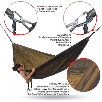 Chambre de séjour légère Hammock de camping avec moustiquaire et design pliable portable