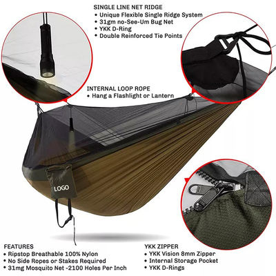 Chambre de séjour légère Hammock de camping avec moustiquaire et design pliable portable
