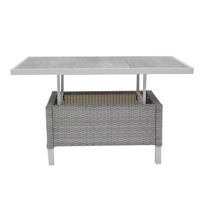 Meubles en rotin en extérieur de style moderne 4 pièces ensemble de salon avec taille de canapé L193xW71xH77cm