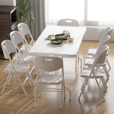 Design moderne Taille de stock Portable en plastique blanc Table de banquet pour pique-nique