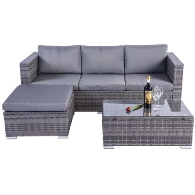 Meubles de jardin en extérieur canapé en rotin en coton en PE avec table basse
