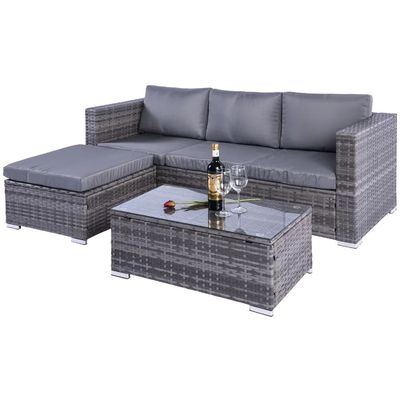 Meubles de jardin en extérieur canapé en rotin en coton en PE avec table basse