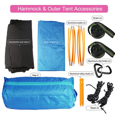 Tente de camping en parachute avec moustiquaire et rain cove