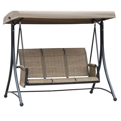 Chaise de salon suspendue brune avec couvercle réglable
