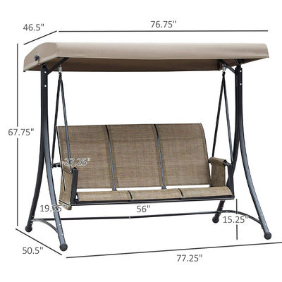 Chaise de salon suspendue brune avec couvercle réglable