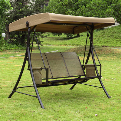 Chaise de salon suspendue brune avec couvercle réglable