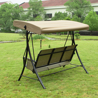 Chaise de salon suspendue brune avec couvercle réglable