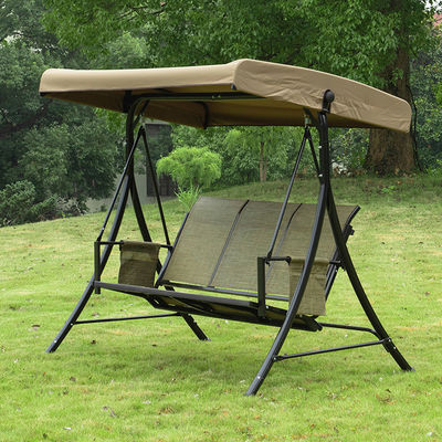 Chaise de salon suspendue brune avec couvercle réglable