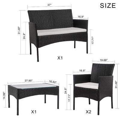 Y Mail Packing Tissé Patio Set Toutes les conditions météorologiques Meubles de jardin en rotin par AJUNION
