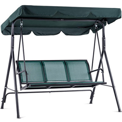 Meubles d'extérieur pour adultes Tissu métallique Teslin 3 places Hammock Swing Chair avec baldaquin