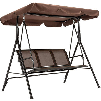 Meubles d'extérieur pour adultes Tissu métallique Teslin 3 places Hammock Swing Chair avec baldaquin