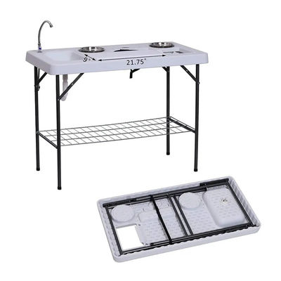 Tableau de nettoyage de filets de poisson en plastique métallique pliable portable pour camping en plein air