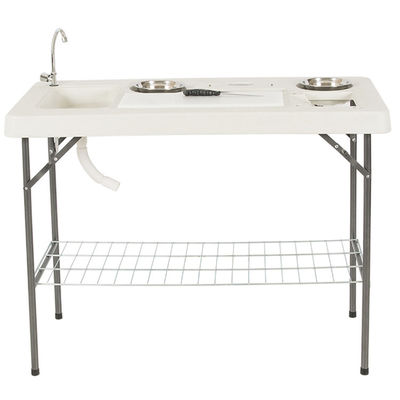 Tableau de nettoyage de filets de poisson en plastique métallique pliable portable pour camping en plein air