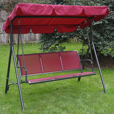 Meubles d'extérieur pour adultes Tissu métallique Teslin 3 places Hammock Swing Chair avec baldaquin