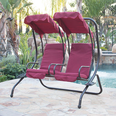 Chaise swing suspendue en métal à deux places avec baldaquin Profitez de l'extérieur dans le confort