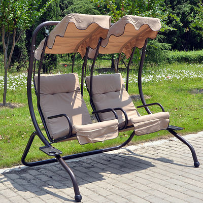 Chaise swing suspendue en métal à deux places avec baldaquin Profitez de l'extérieur dans le confort