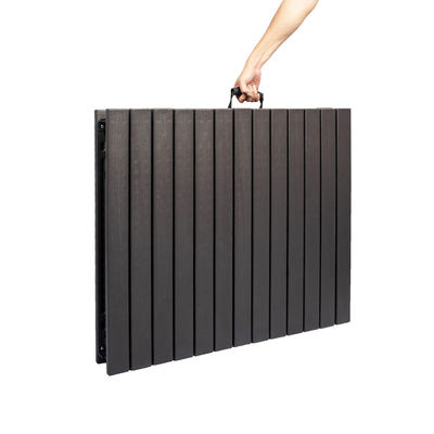 Métal extérieur pliable portable bois grain HDPE plastique pliable bière pique-nique table à manger