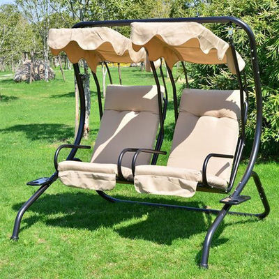 Chaise swing suspendue en métal à deux places avec baldaquin Profitez de l'extérieur dans le confort