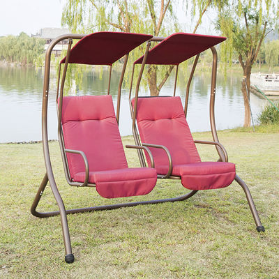 Chaise swing suspendue en métal à deux places avec baldaquin Profitez de l'extérieur dans le confort