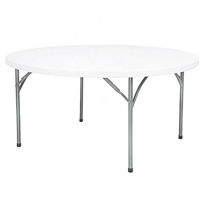 Fête de camping en plein air événement banquet mariage rond portable en métal 4 6ft table en plastique
