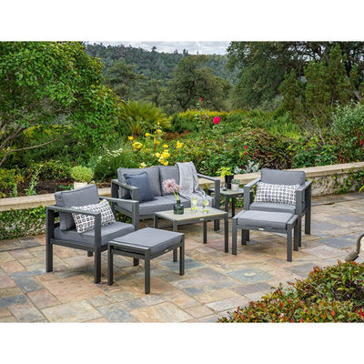 Sofa de jardin de jardin pour enfants ensemble AJUNION Salon sectionnel extérieur en aluminium moderne