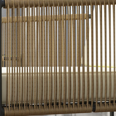 AJUNION Ensemble de meubles de patio métalliques en rotin Meubles d'extérieur tissés avec table basse