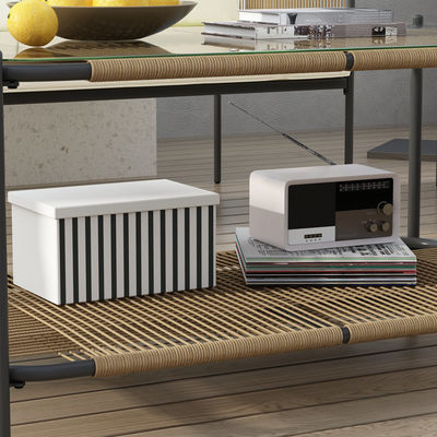 AJUNION Ensemble de meubles de patio métalliques en rotin Meubles d'extérieur tissés avec table basse