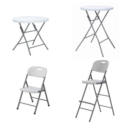 Emballage du courrier Portable ronde en plastique métallique pliable Table à manger pour le style de design moderne