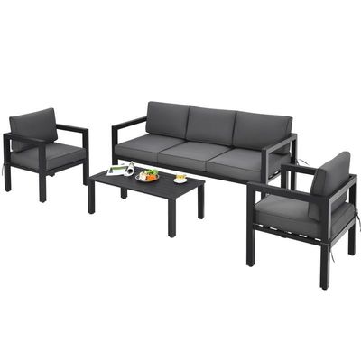AJUNION 4 pièces meubles de patio ensemble de sièges en aluminium extérieur pour le style de design moderne
