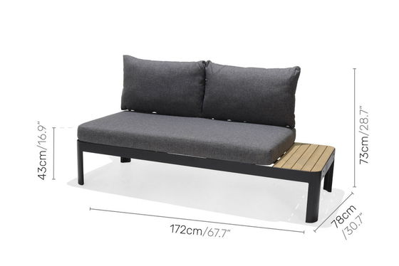Meubles de jardin modulaires en aluminium L172xW72xH43cm AJUNION Chaise extérieure