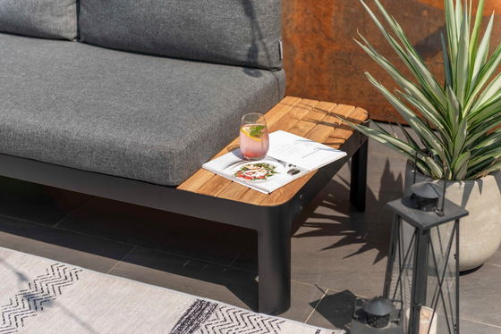 Meubles de jardin modulaires en aluminium L172xW72xH43cm AJUNION Chaise extérieure