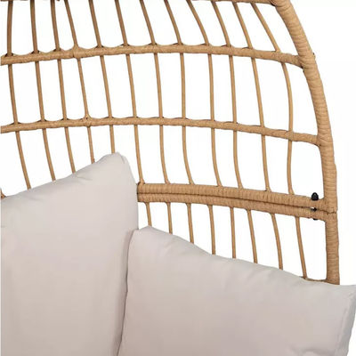 Meubles d'extérieur Nordique Patio Chaise à une place imperméable à l'eau en coton d'oeuf avec rotin PE