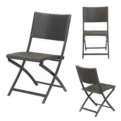 Événements de banquet en plein air Pléable PE Rattan Wicker Chaise à café avec logo personnalisé