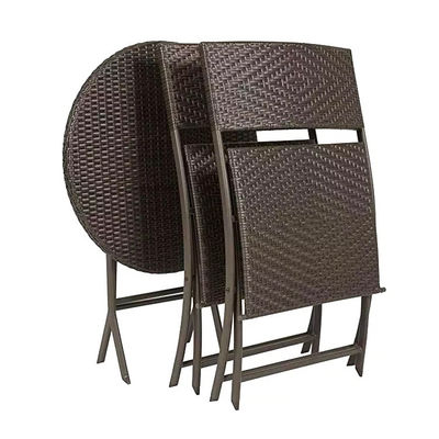 Événements de banquet en plein air Pléable PE Rattan Wicker Chaise à café avec logo personnalisé