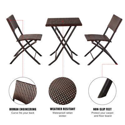 Événements de banquet en plein air Pléable PE Rattan Wicker Chaise à café avec logo personnalisé