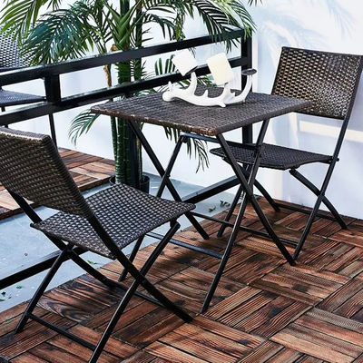 Événements de banquet en plein air Pléable PE Rattan Wicker Chaise à café avec logo personnalisé