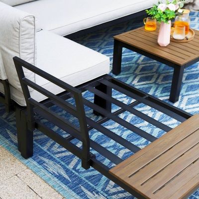 Ensemble de patio modulaire en aluminium AJUNION en forme de U Grands meubles d'extérieur canapé sectionnel