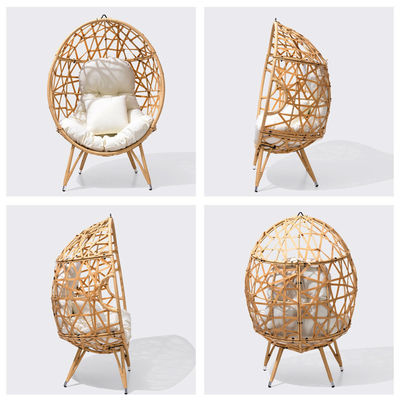 Général Meubles d'extérieur pliés Oui Ronde Pe Rattan Wicker Couchette d'oeuf Chaise avec coussin