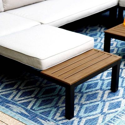 Ensemble de patio modulaire en aluminium AJUNION en forme de U Grands meubles d'extérieur canapé sectionnel